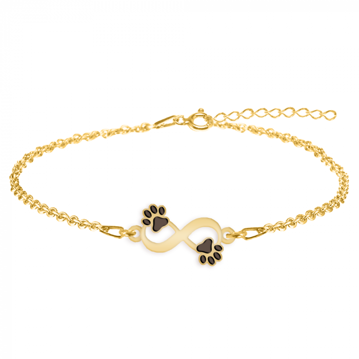 Niky - Bratara personalizata infinit si labute cu nume din argint 925 placat cu aur galben 24K [2]