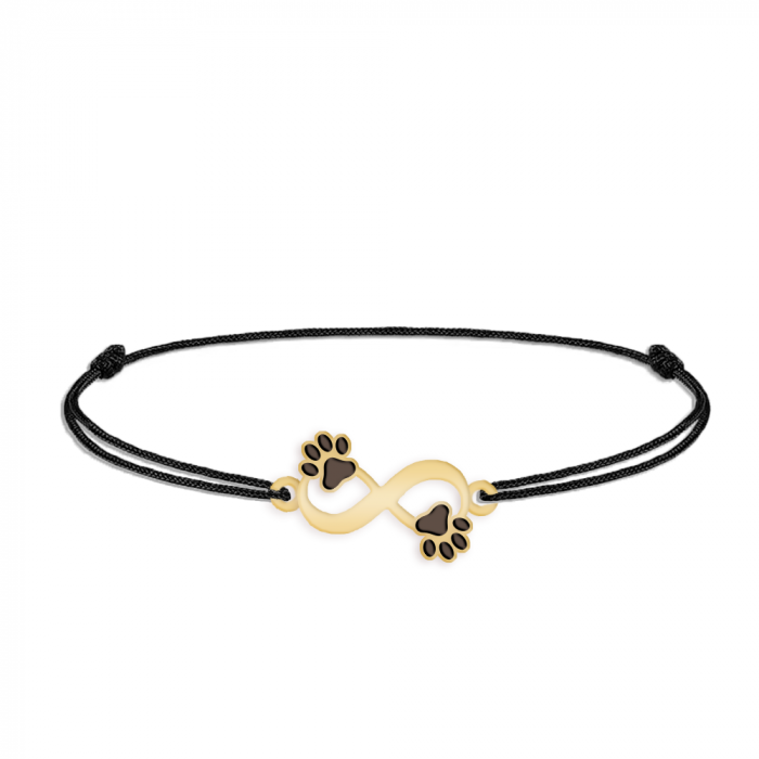 Niky - Bratara personalizata snur infinit si labute cu nume din argint 925 placat cu aur galben 24K [4]
