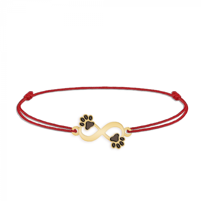 Niky - Bratara personalizata snur infinit si labute cu nume din argint 925 placat cu aur galben 24K [2]