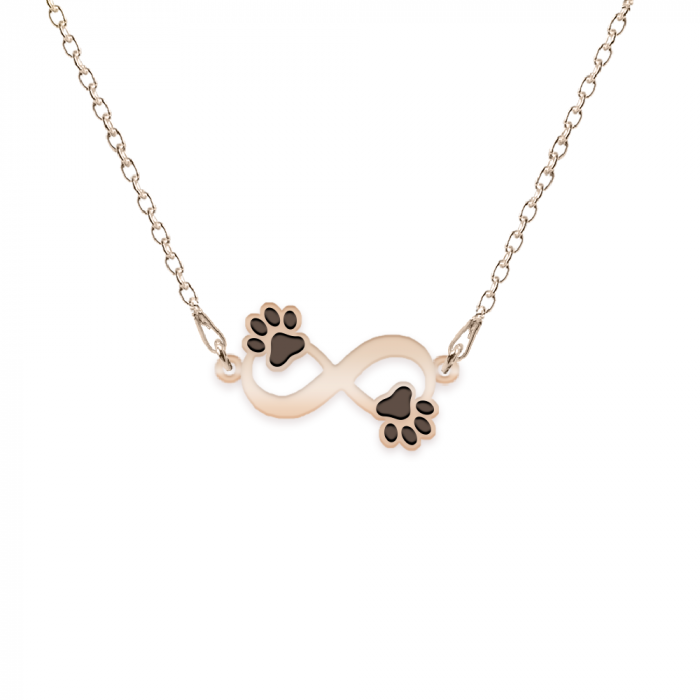 Niky - Colier personalizat infinit si labute cu nume din argint 925 placat cu aur roz [2]