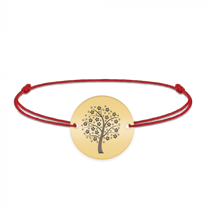 Nome - Bratara personalizata snur banut cu copac din argint 925 placat cu aur galben 24K [1]