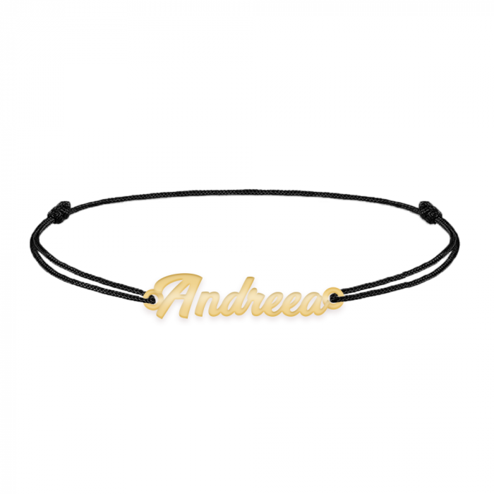 Nomine - Bratara snur personalizata cu nume din argint 925 placat cu aur roz [2]