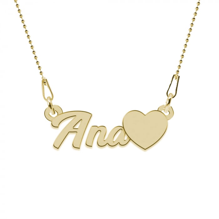 Nomine - Colier personalizat cu nume din argint 925 placat cu aur galben 24K - Lant bile [4]