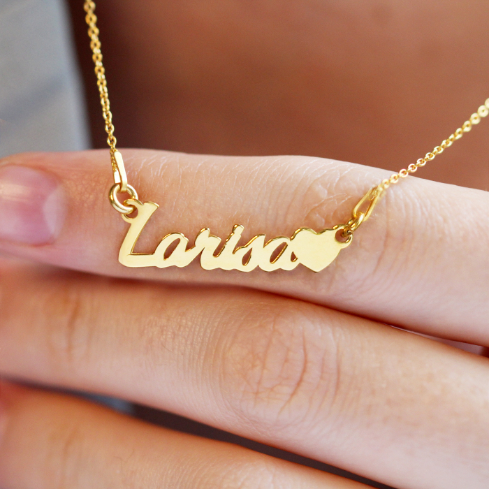 Nomine - Colier personalizat cu nume din argint placat cu aur galben 24k [3]