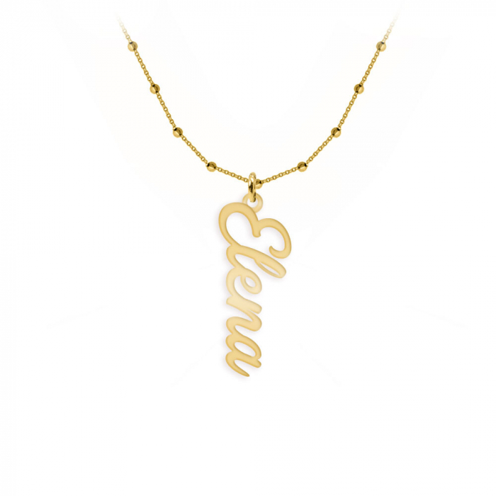 Olelo - Colier bile argint 925 placat cu aur galben 24K personalizat cu nume [3]
