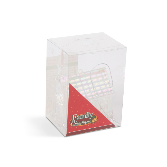 Ornament de Crăciun - biserică - irizat, acrilic - 75 x 100 x 60 mm [3]