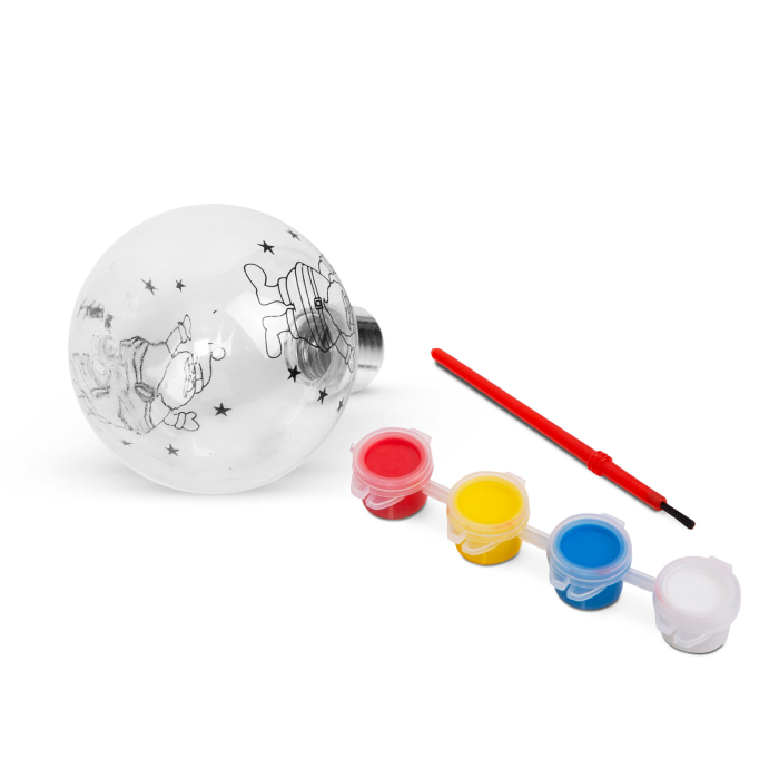 Ornament pentru brad de Crăciun - poate fi pictat - sferă + vopsea și pensulă - 80 mm [2]