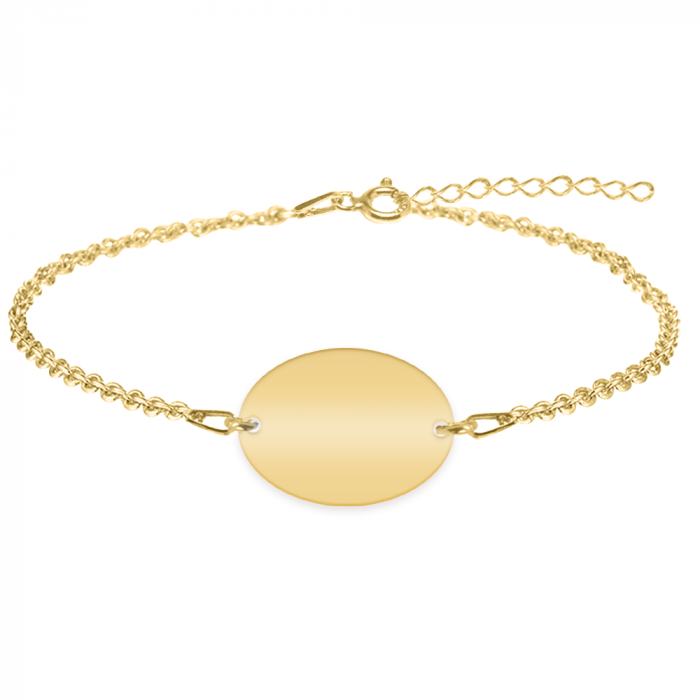 Ovalia - Bratara personalizata cu nume din argint 925 placat cu aur galben 24K [2]