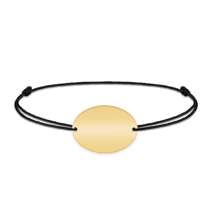 Ovalia - Bratara personalizata snur cu nume din argint 925 placat cu aur galben 24K [4]