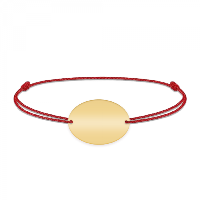 Ovalia - Bratara personalizata snur cu nume din argint 925 placat cu aur galben 24K [2]