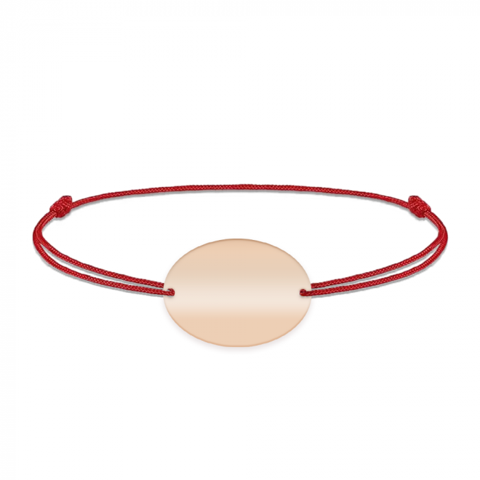 Ovalia - Bratara personalizata snur cu nume din argint 925 placat cu aur roz [2]