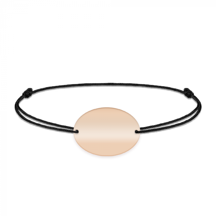 Ovalia - Bratara personalizata snur cu nume din argint 925 placat cu aur roz [4]