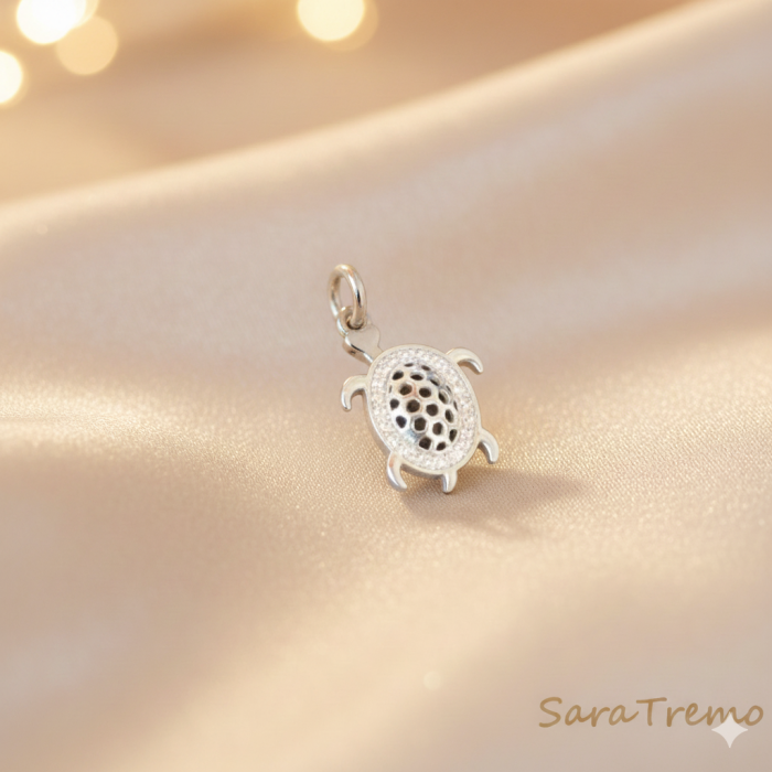 Pandantiv din argint Turtle - Bijuterie cu cristale zirconia fatetate [1]