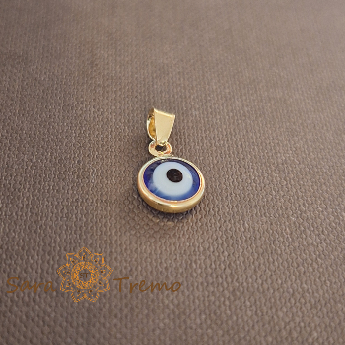 Pandantiv placat cu aur, simbol ochi protector – design mediteranean, 1 cm [2]