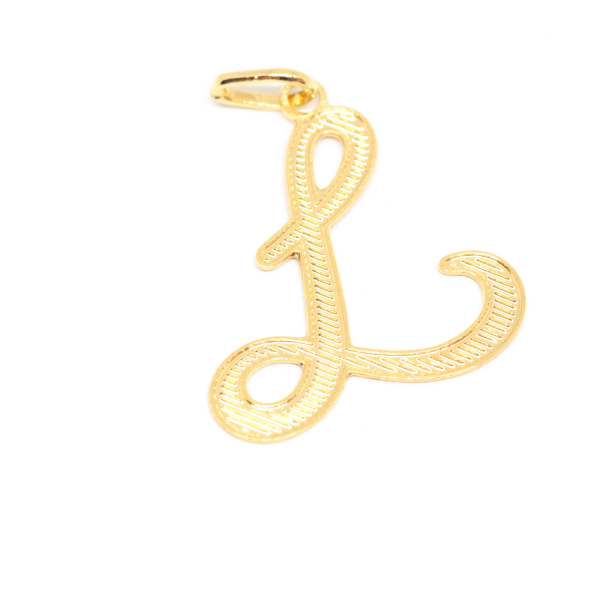Pandantiv stilizat placat cu aur litera L by SaraTremo [1]