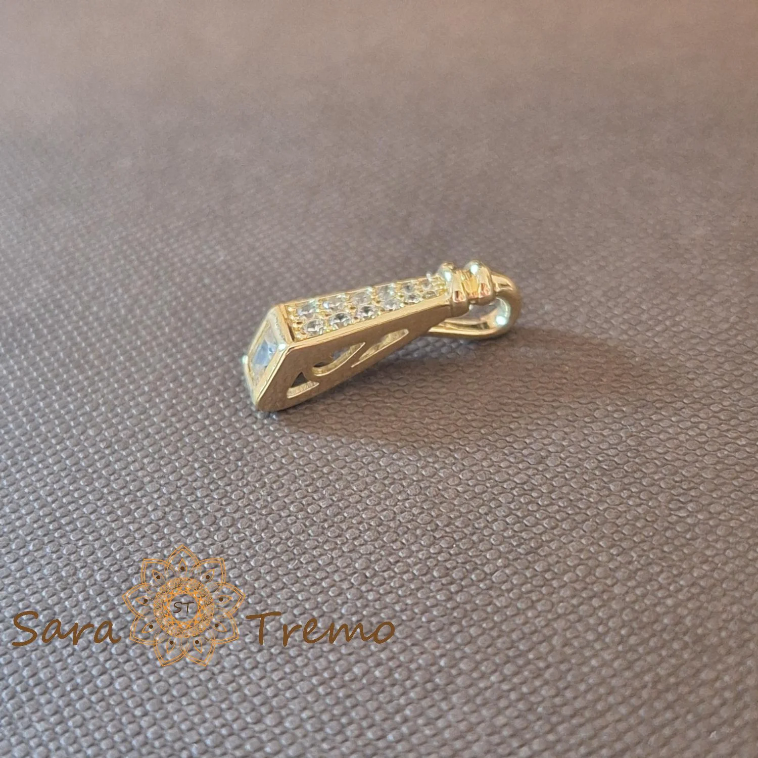 Pandantiv Semnatura Luminii – Pandantiv placat 14K cu zirconia, 1.5 cm [2]