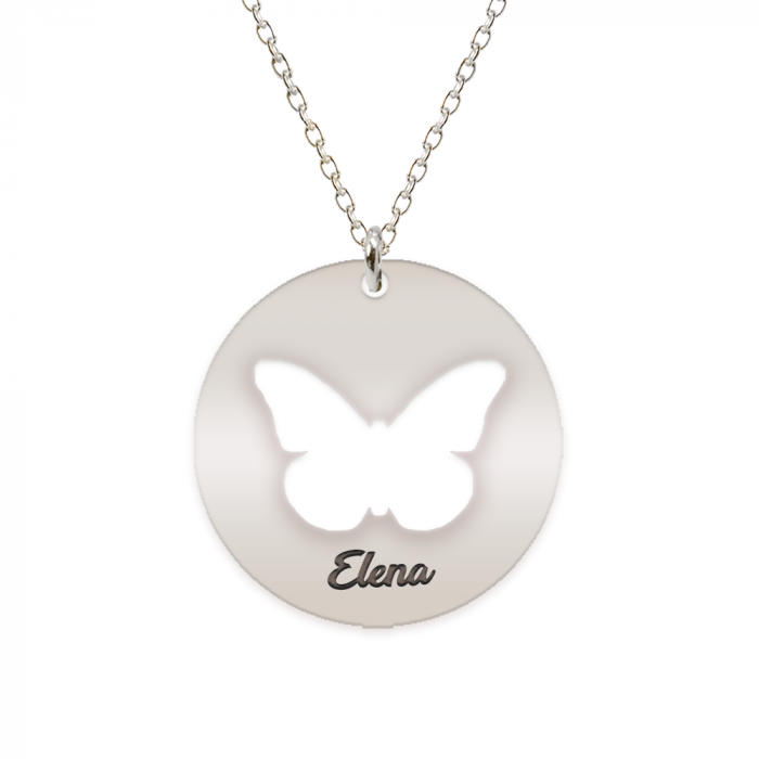 Papilio - Colier personalizat cu fluturas decupat din argint 925 - Banut [2]
