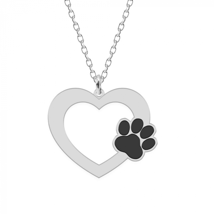 Paw Lover - Colier personalizat din argint - Inima [2]
