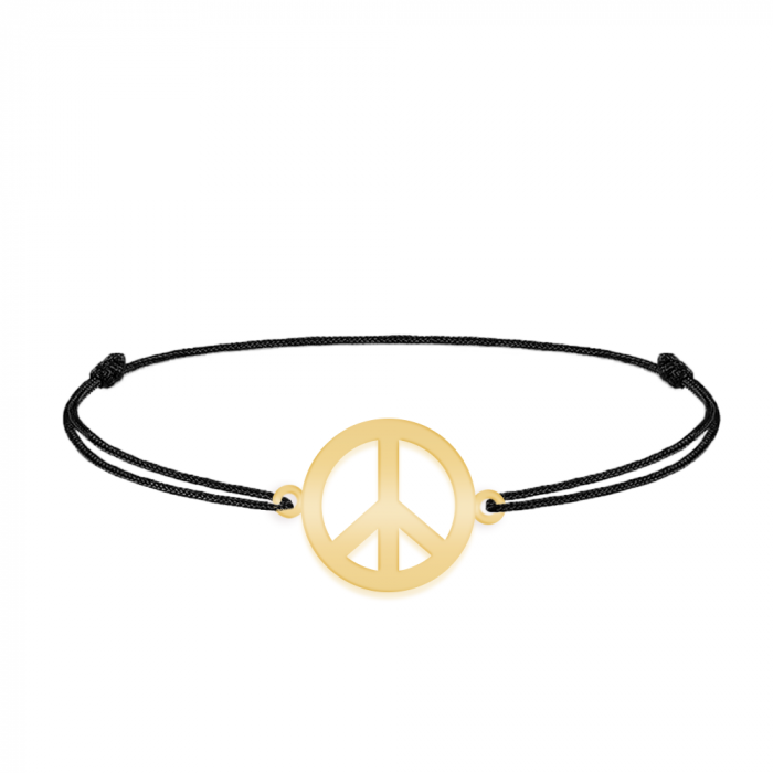 Peace - Bratara personalizata semnul pacii din argint 925 placat cu aur galben 24K [2]