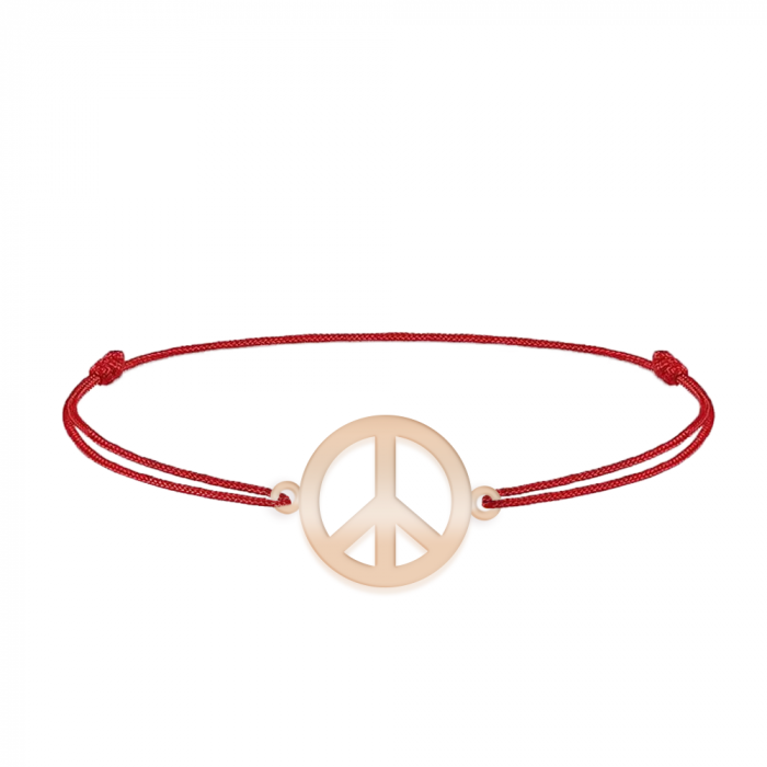 Peace - Bratara personalizata semnul pacii din argint 925 placat cu aur roz [2]