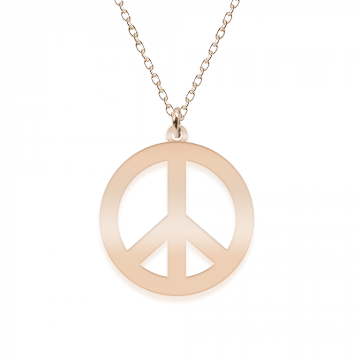 Peace - Colier personalizat semnul pacii din argint 925 placat cu aur roz [1]