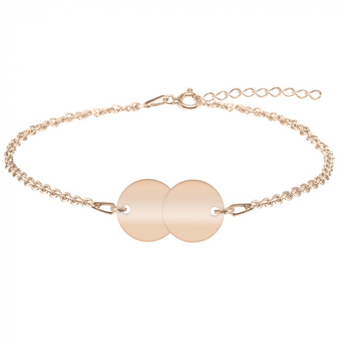 Penny - Bratara personalizata doi banuti din argint 925 placat cu aur roz [2]