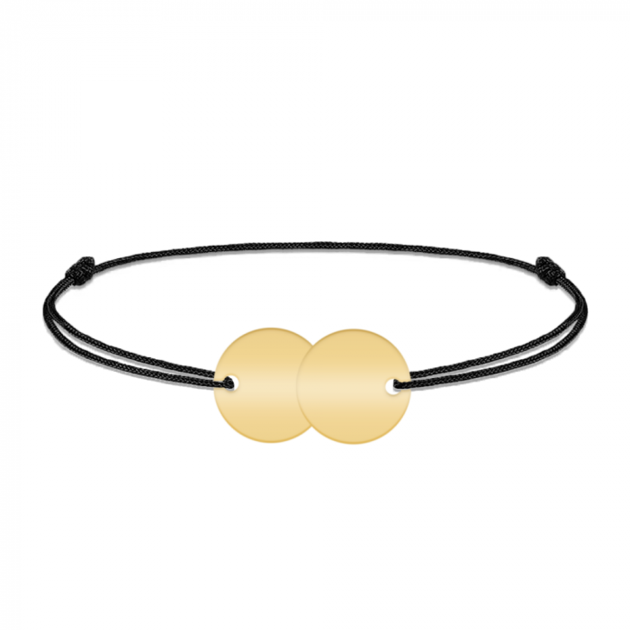 Penny - Bratara personalizata snur doi banuti din argint 925 placat cu aur galben 24K [4]