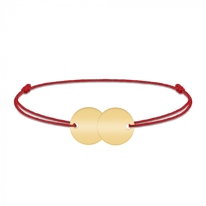 Penny - Bratara personalizata snur doi banuti din argint 925 placat cu aur galben 24K [2]