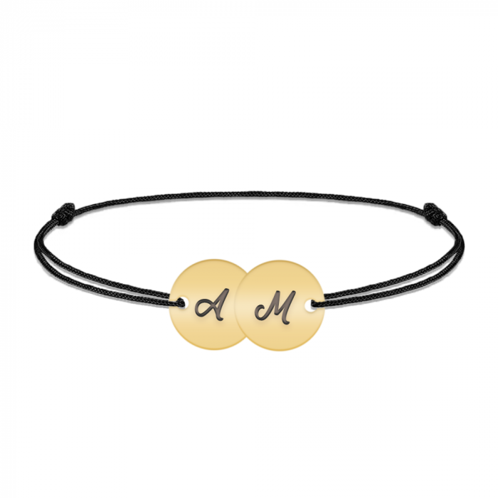 Penny - Bratara personalizata snur doi banuti din argint 925 placat cu aur galben 24K [3]