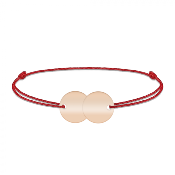 Penny - Bratara personalizata snur doi banuti din argint 925 placat cu aur roz [2]