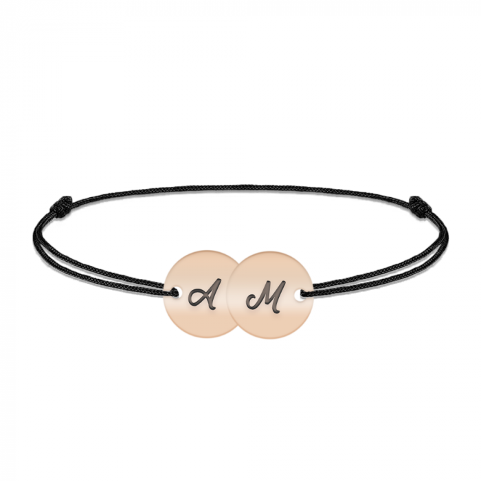 Penny - Bratara personalizata snur doi banuti din argint 925 placat cu aur roz [3]