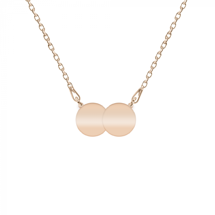 Penny - Colier personalizat doi banuti din argint 925 placat cu aur roz [2]