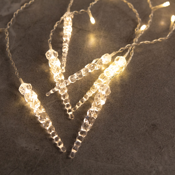 Perdea luminoasă LED - cu țurțuri - 3,5 x 0,7 m - 180 LED-uri alb cald - IP44 [4]