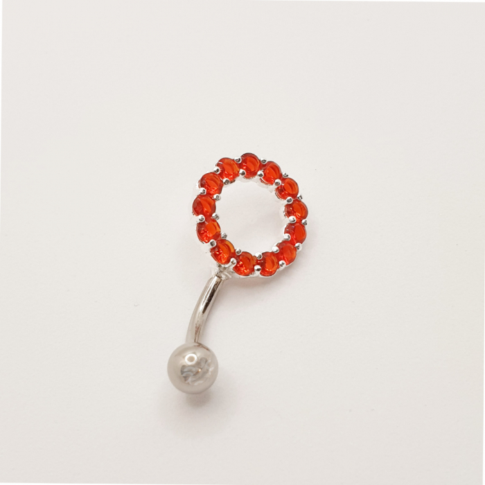 Piercing buric argint cristale zirconia roșii SaraTremo [3]
