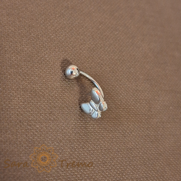 Piercing Buric din Argint cu Decor Fluture [2]