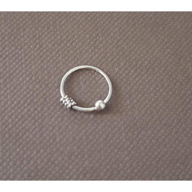 Piercing nas unisex cu 2 decoratiuni, argint 925 - diametru 1 cm [2]
