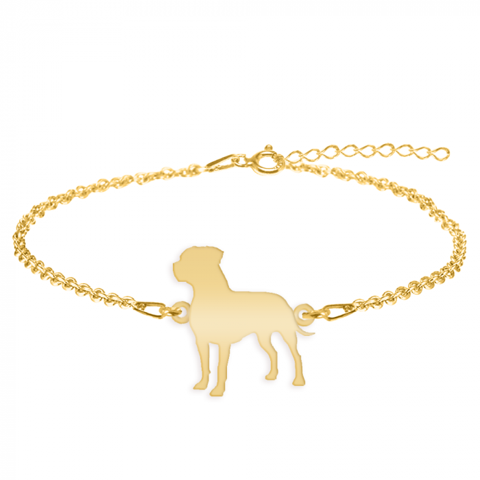 Pitbull - Bratara personalizata Pitbull din argint 925 placat cu aur galben 24K [2]