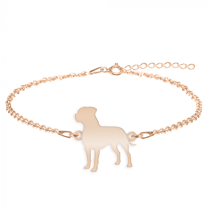 Pitbull - Bratara personalizata Pitbull din argint 925 placat cu aur roz [2]