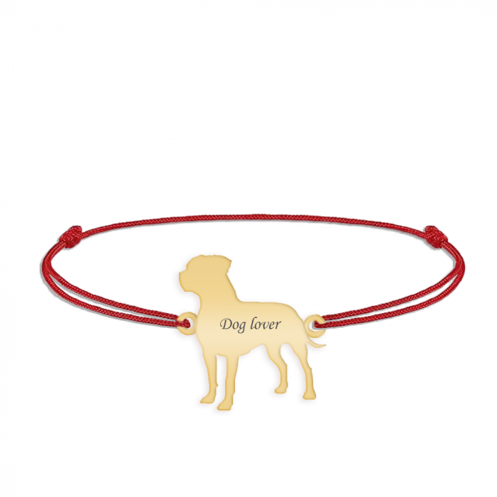 Pitbull - Bratara personalizata snur Pitbull din argint 925 placat cu aur galben 24K [4]