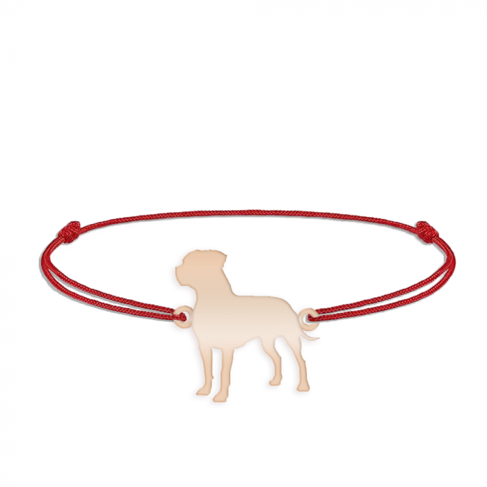 Pitbull - Bratara personalizata snur Pitbull din argint 925 placat cu roz [3]