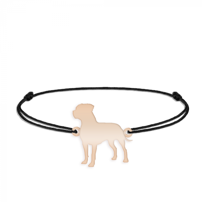 Pitbull - Bratara personalizata snur Pitbull din argint 925 placat cu roz [4]