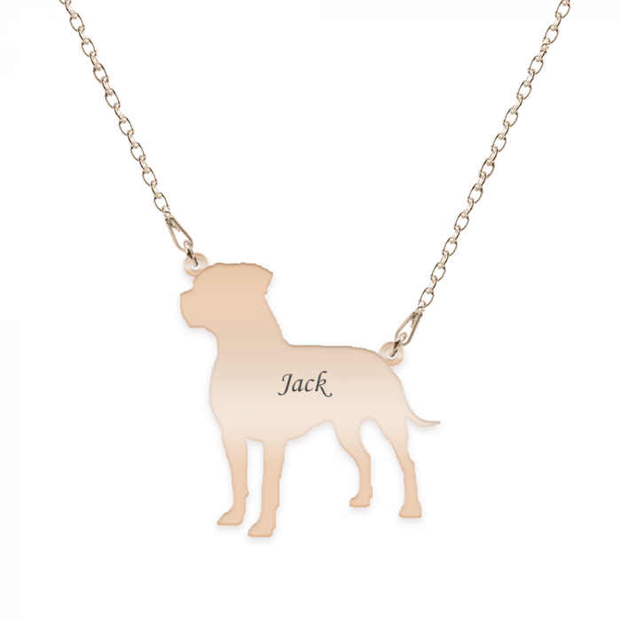 Pitbull - Colier personalizat Pitbull din argint 925 placat cu aur roz [3]
