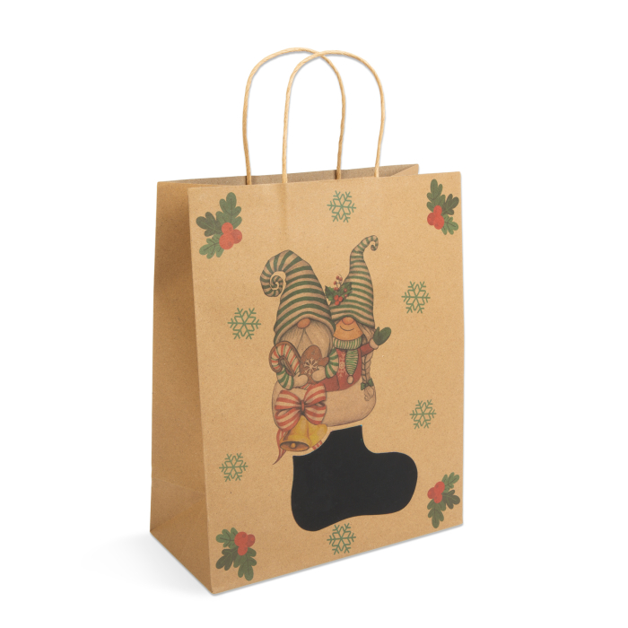 Pungă cadou - hârtie "Craft" - 265 x 127 x 330 mm - 2 tipuri/ pachet [4]