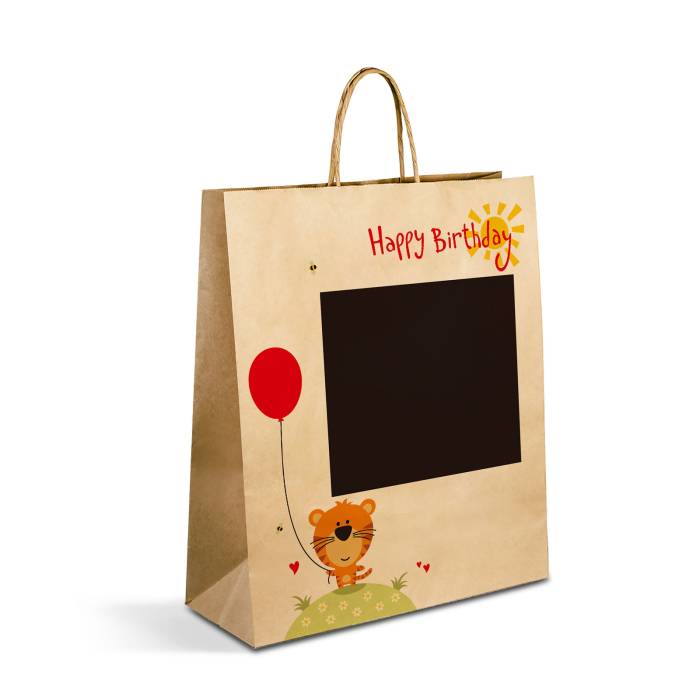 Pungă cadou - hârtie "Craft" - 265 x 127 x 330 mm - 2 tipuri/ pachet [4]