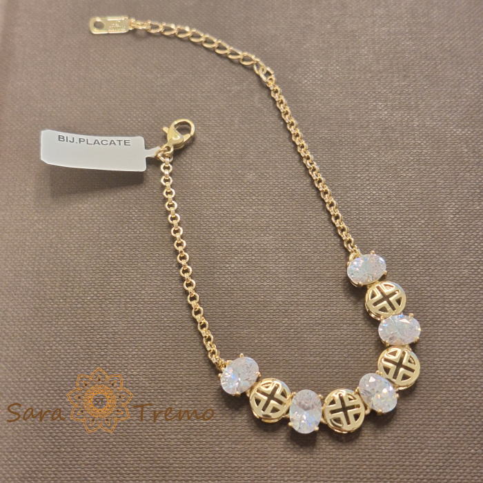 Bratara Eleganta Fortuna – placata aur 14K cu zirconia [1]