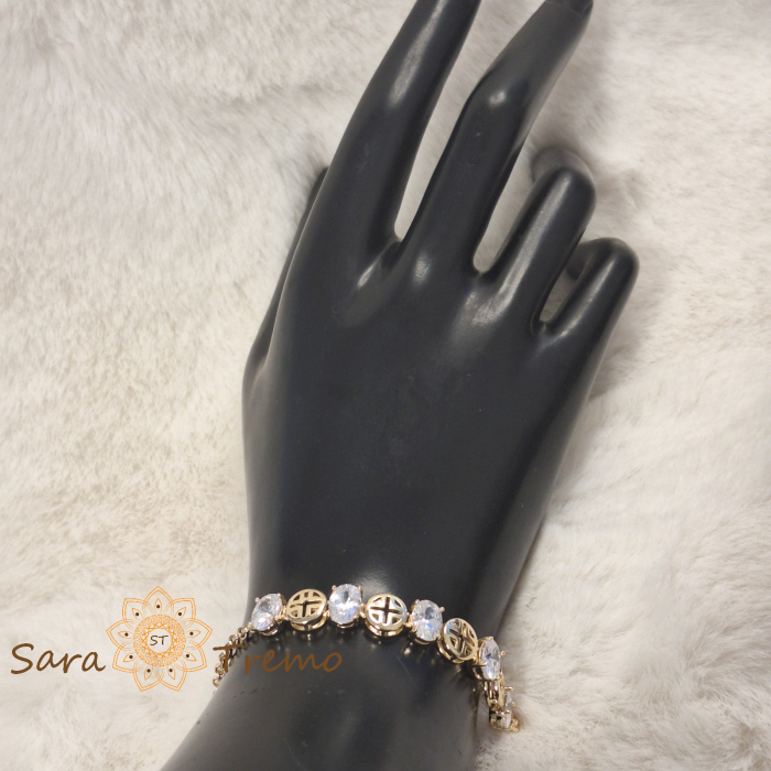 Bratara Eleganta Fortuna – placata aur 14K cu zirconia [3]