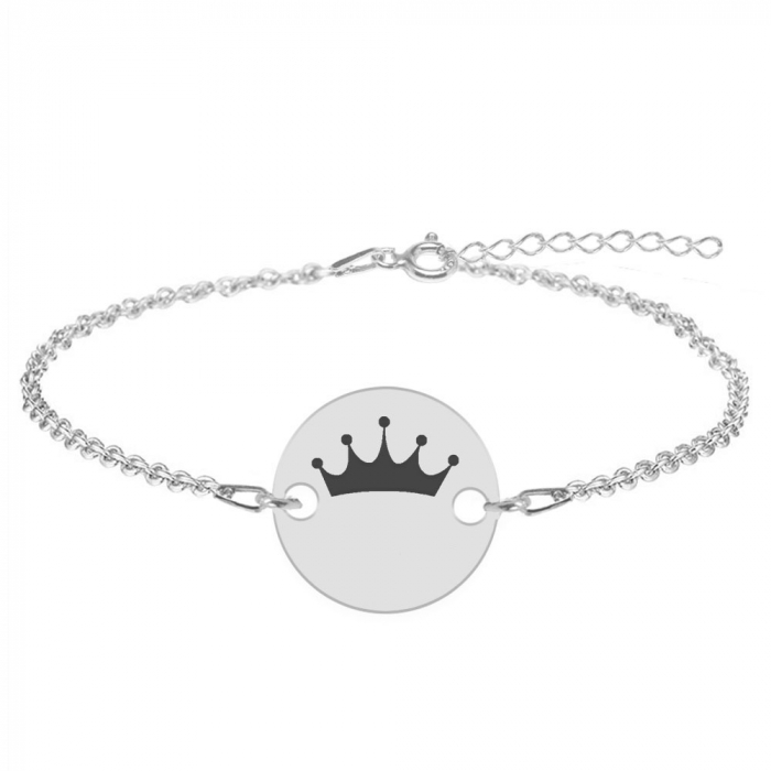 Regali - Bratara personalizata argint 925 banut cu nume si coroana [2]