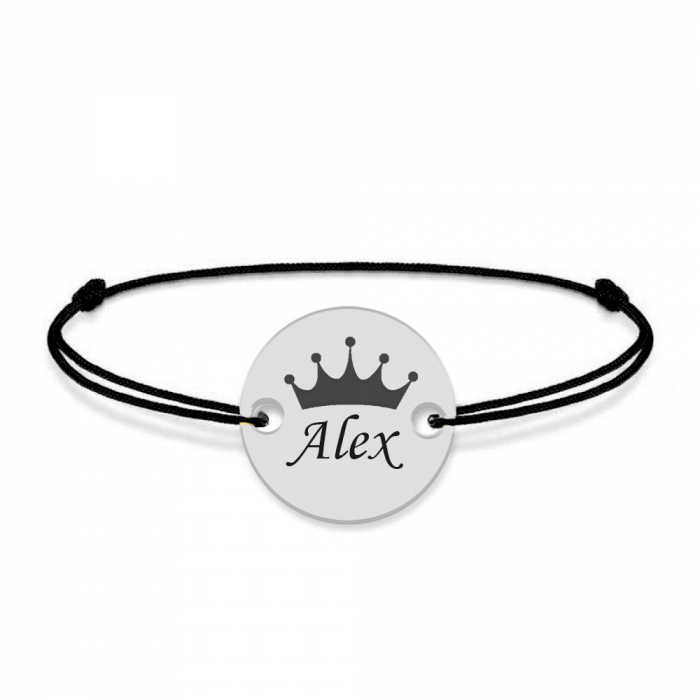 Regali - Bratara personalizata banut argint 925 cu nume si coroana [2]