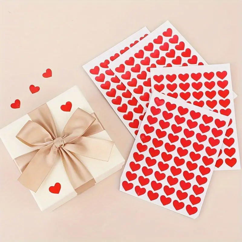 Set 60 inimioare roșii autocolante – 1 cm, lipire pe orice suprafață [6]