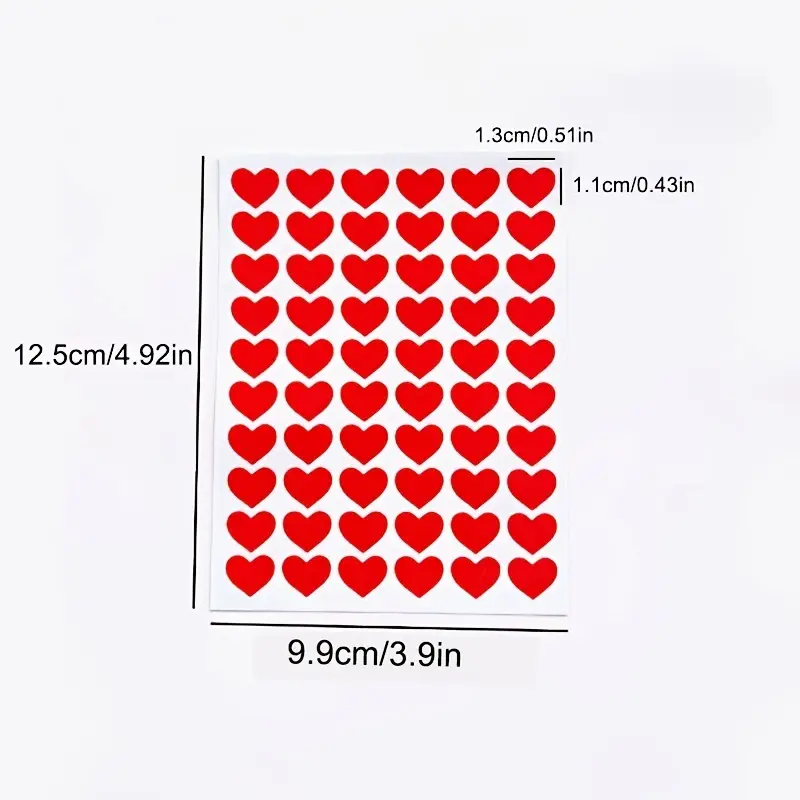Set 60 inimioare roșii autocolante – 1 cm, lipire pe orice suprafață [5]